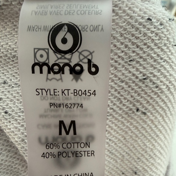 Mono B Speckled Short Sleeve Sweatshirt Pullover Kangaroo Pocket Top Size M NWOT - Picture 7 of 7